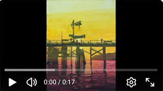 Gaviota Boat Hoist Sunset Painting Progression